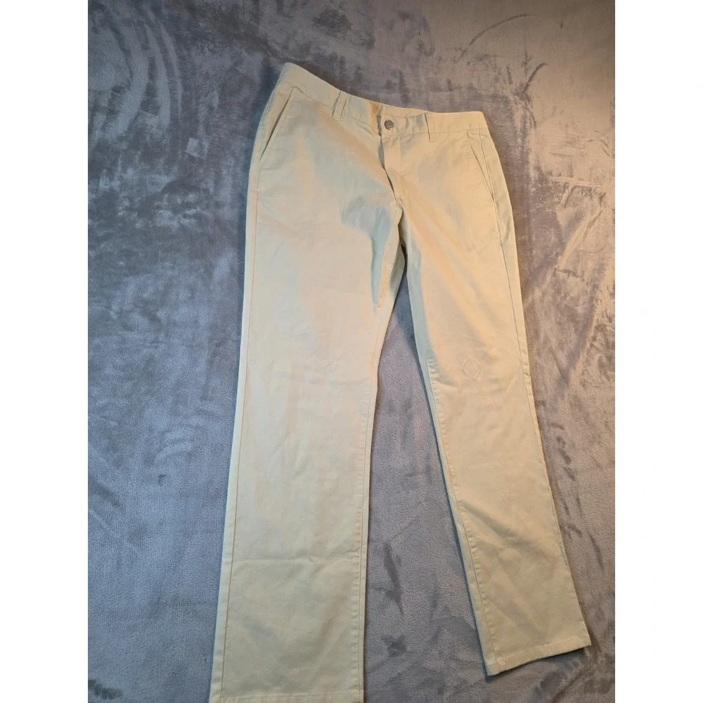 Bonobos Men's Chino Pants 34x30 Yellow Slim Fit Flat Front Casual